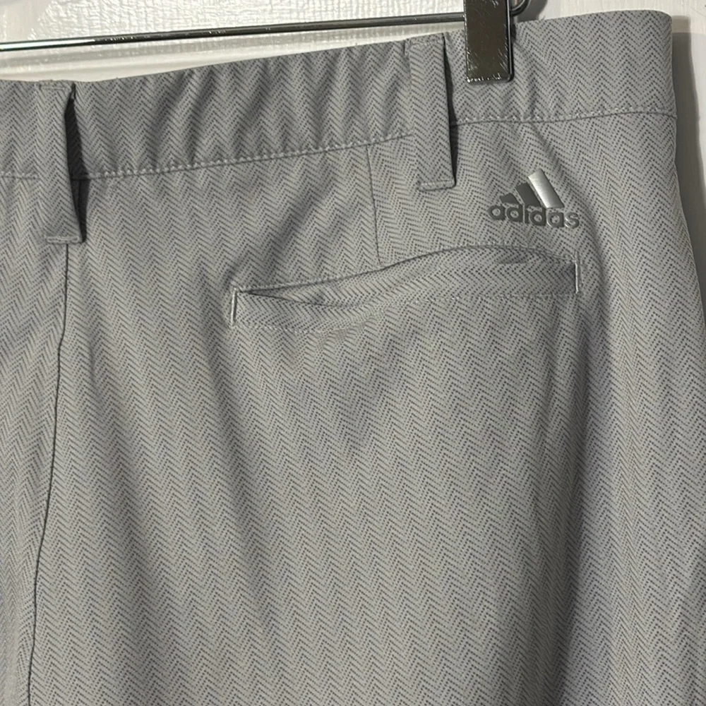 Men’s Adidas Gray Print Polyester & Spandex Athletic Golf Pants Size 36 x 32